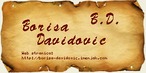 Boriša Davidović vizit kartica